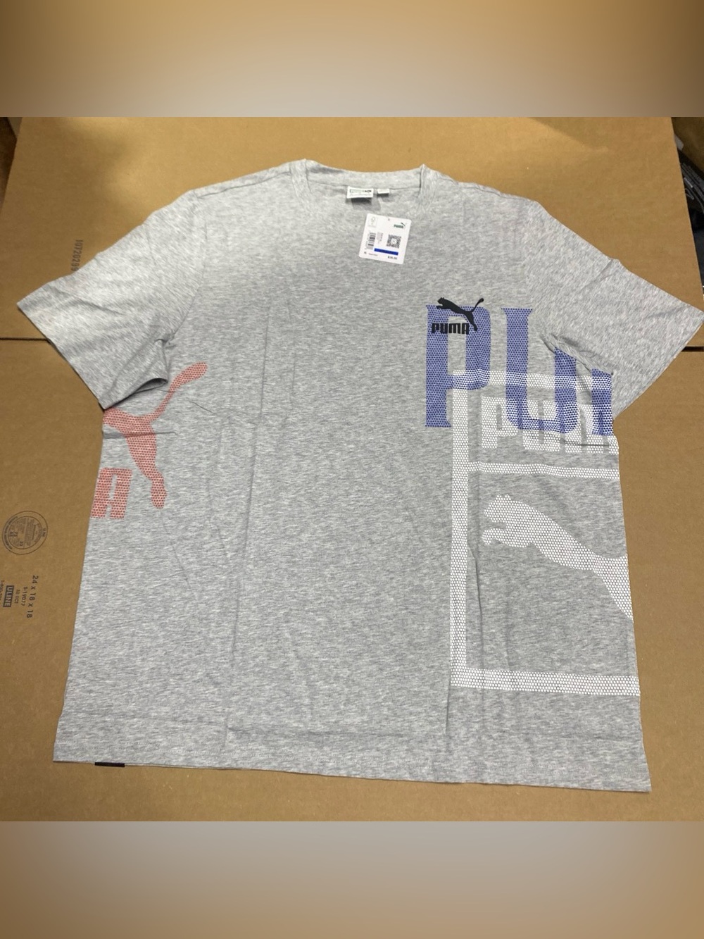 Puma Classics Gen Tee Short Sleeve Light Gray Men’s XL NWT 538187-04